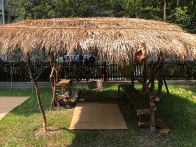 運用九芎和茅草構成的阿美族傳統休憩工寮—達魯岸