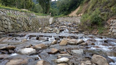 Phase-1 sediment control at national forest land by Pingguang River in Xindian District