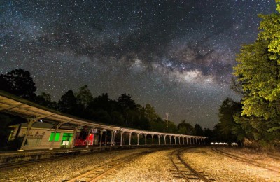 祝山車站與銀河