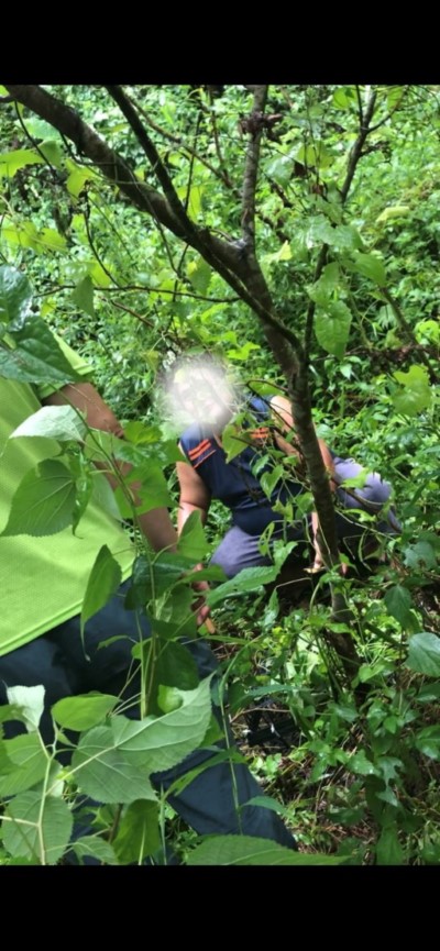 犯嫌收成過程，全遭埋伏在一旁的巡山員拍下，犯嫌手上正拿著食蛇龜