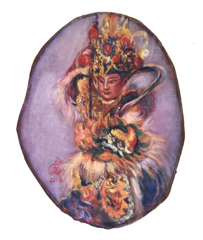 林田山三太子_油畫桃花心木