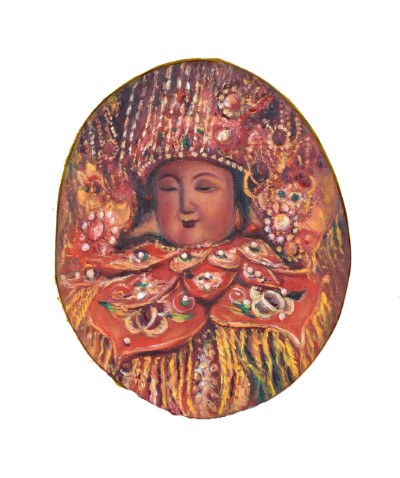 林田山湄洲媽祖_油畫桃花心木