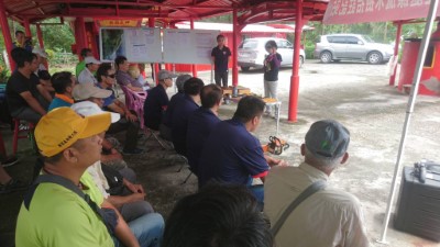 林管處各站同仁一同參與漂流木臨時檢查站演練，由成功工作站及保七第九大隊臺東分隊一同示範不同撿拾情境狀況劇，讓同仁能瞭解各種不同的情形。