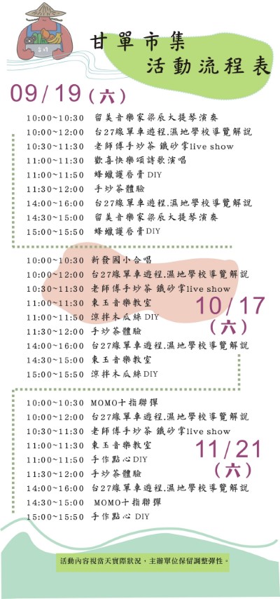 2.三場次市集的活動流程