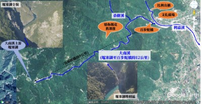 堰塞湖位置示意圖