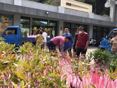 義盛社區贈苗活動(新竹林區管理處提供)