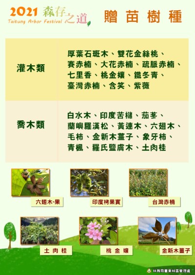 110年贈苗木種類