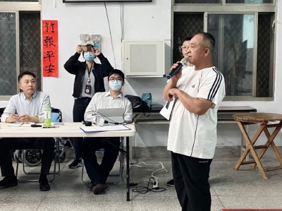 東興村陳興榮村長發言，陳村長與社區巡守隊們在發現堰塞湖及後續水位監測、社區通報的過程中也給予許多協助