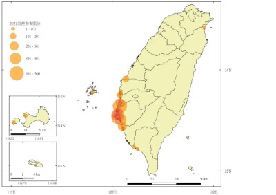 台灣2021黑面琵鷺同步普查分布圖2021BFS