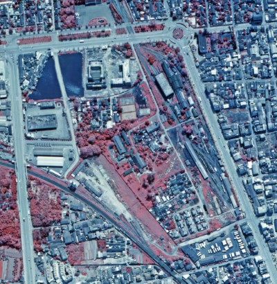 阿里山林業村於民國72年之紅外線航空照片