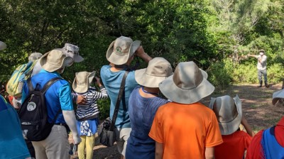 透過使用望遠鏡搜索遠方隱藏的生物圖卡，了解森林護管員使用望遠鏡的技巧。