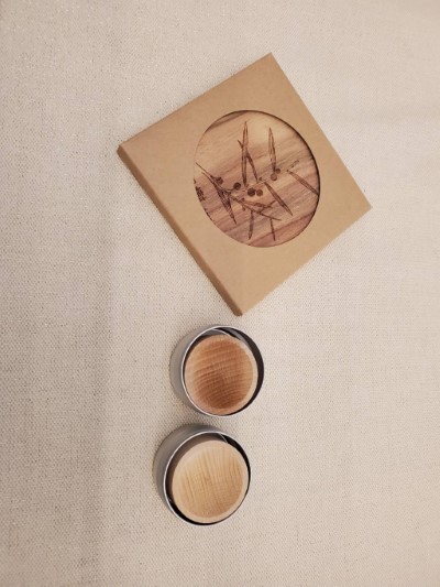 相思樹杯墊與木質嗅香盒