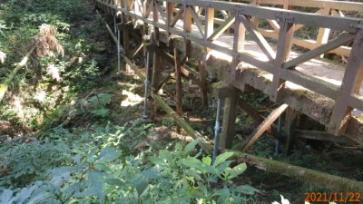 古道內既有橋樑現已補強支撐，請民眾依橋樑乘載限制通行