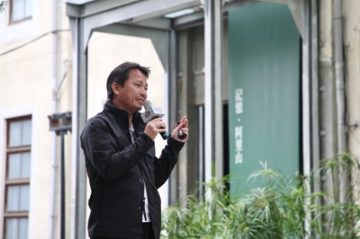 太研規劃設計師吳書原說明「奮起湖車站周邊景觀改善」計畫