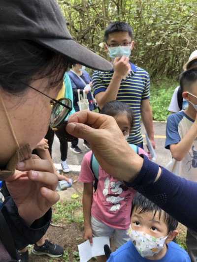 圖4.聞一聞紫斑蝶毛筆器散發出來的香味（新竹林管處提供）