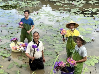 合照(左起林務局林華慶局長、楊炎生先生、慈心蘇慕容執行長、福業李逢祺總經理)