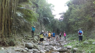 圖3、專業解說人員帶領賞遊天然地質教室以及解說稀有植物
