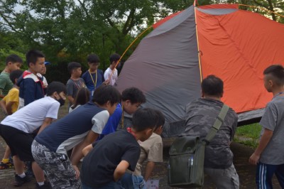 野外搭帳教學(林業保育署新竹分署提供)