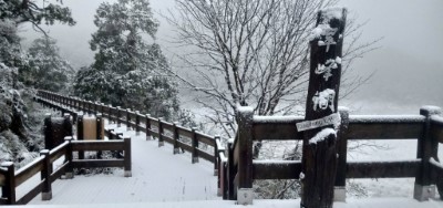 太平山翠峰湖一帶今天清晨下冰霰