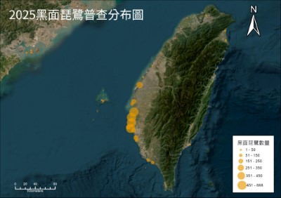2025黑面琵鷺普查分布圖
