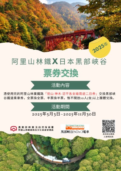 2025黑部峽谷鐵道票券交換活動