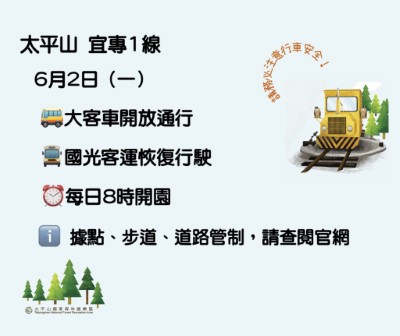 太平山宜專1線6月2日開放大客車通行