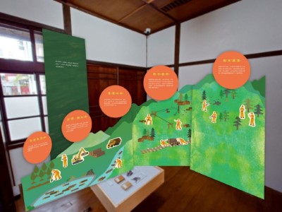 展覽內容為過去山林作業介紹（以上為展示示意，實際以展場內容為主）及多件林務人員當時所使用的真實工具(林業保育署新竹分署提供)