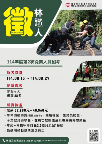 114年度第2次從業人員招考海報