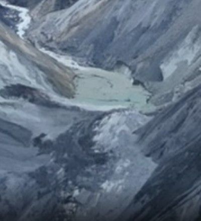 馬太鞍堰塞湖下方河道崩塌蓄水