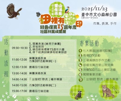 「2025里山生活市集」活動流程與內容