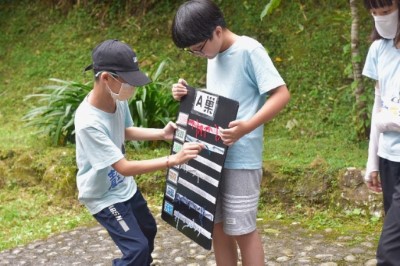 圖2.單日型戶外教學課程－「蟲林探險記」：尋找毛線蟲(東眼山自然教育中心提供)