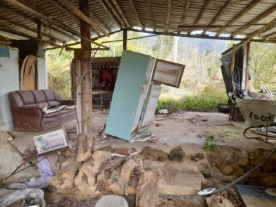 臺灣黑熊入侵里佳地區廢棄工寮破壞冰箱