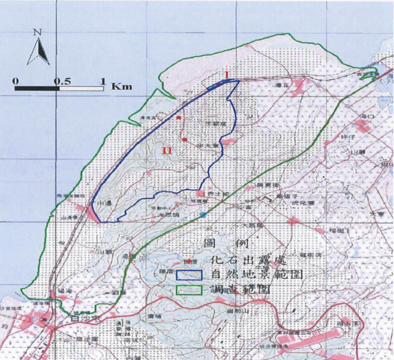 圖2. 過港貝化石列冊追蹤範圍