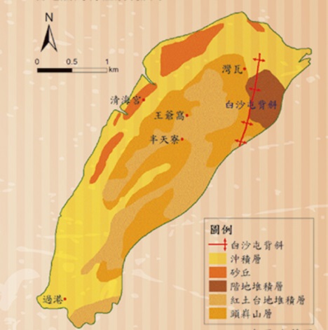 圖8:過港貝化石層之地質圖