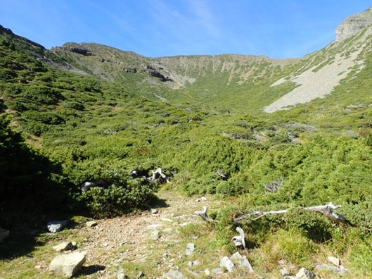 雪山主峰步道9.8K處觀景點，欣賞雪山1號圈谷