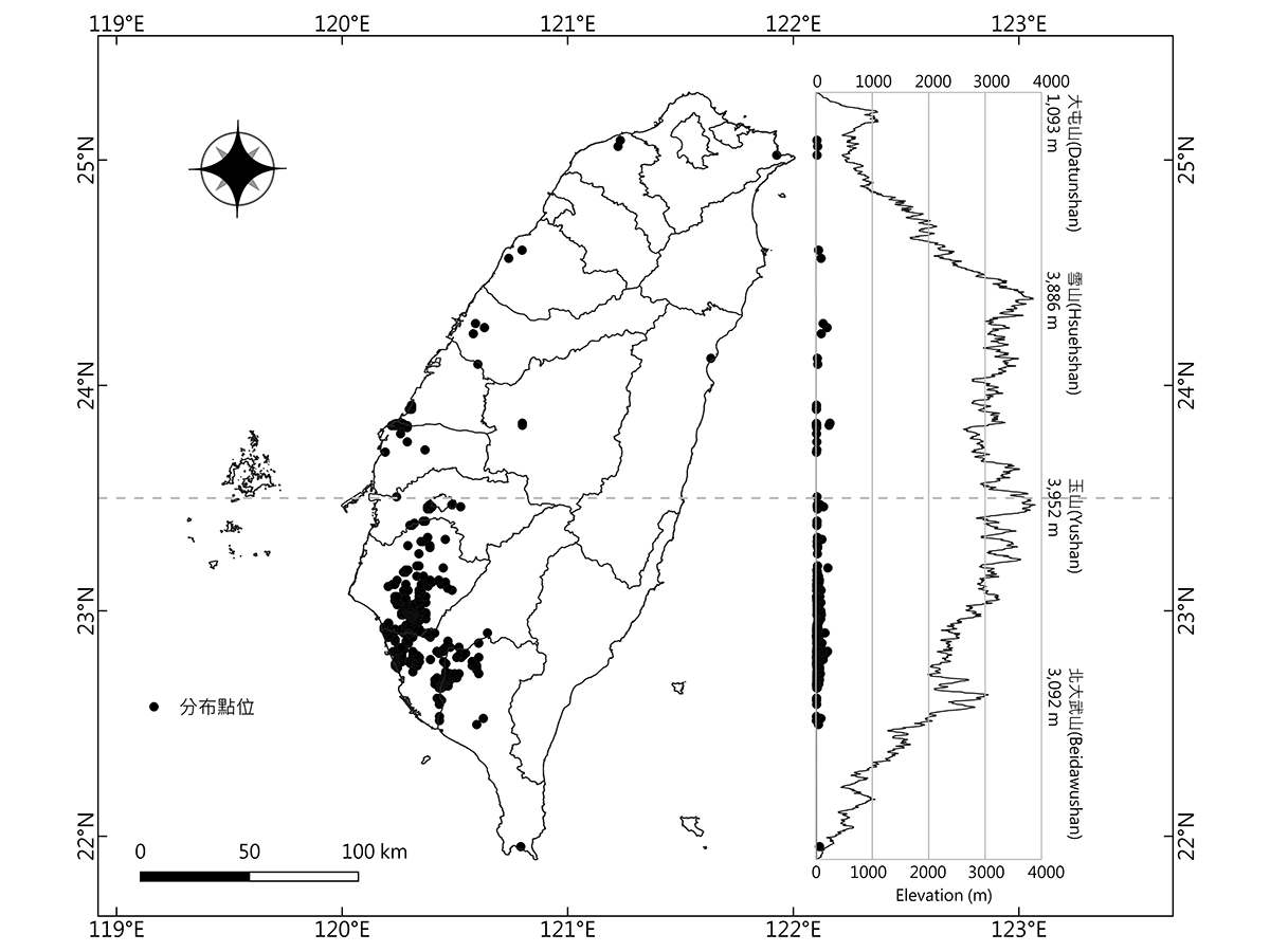 2012-2021年草鴞分布紀錄圖