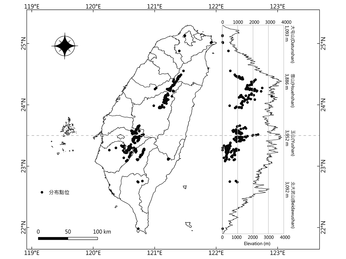 2012-2021年山麻雀分布紀錄圖