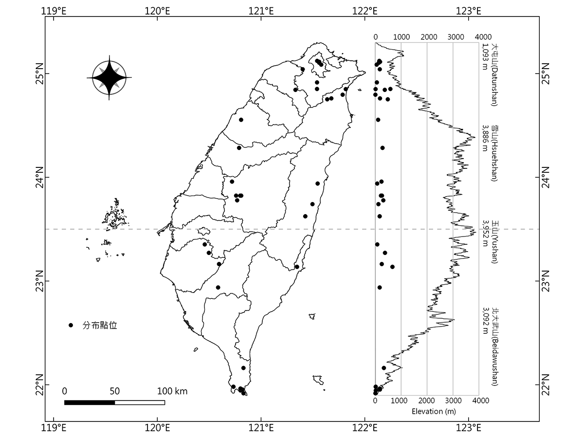 2012-2021年食蛇龜分布紀錄圖
