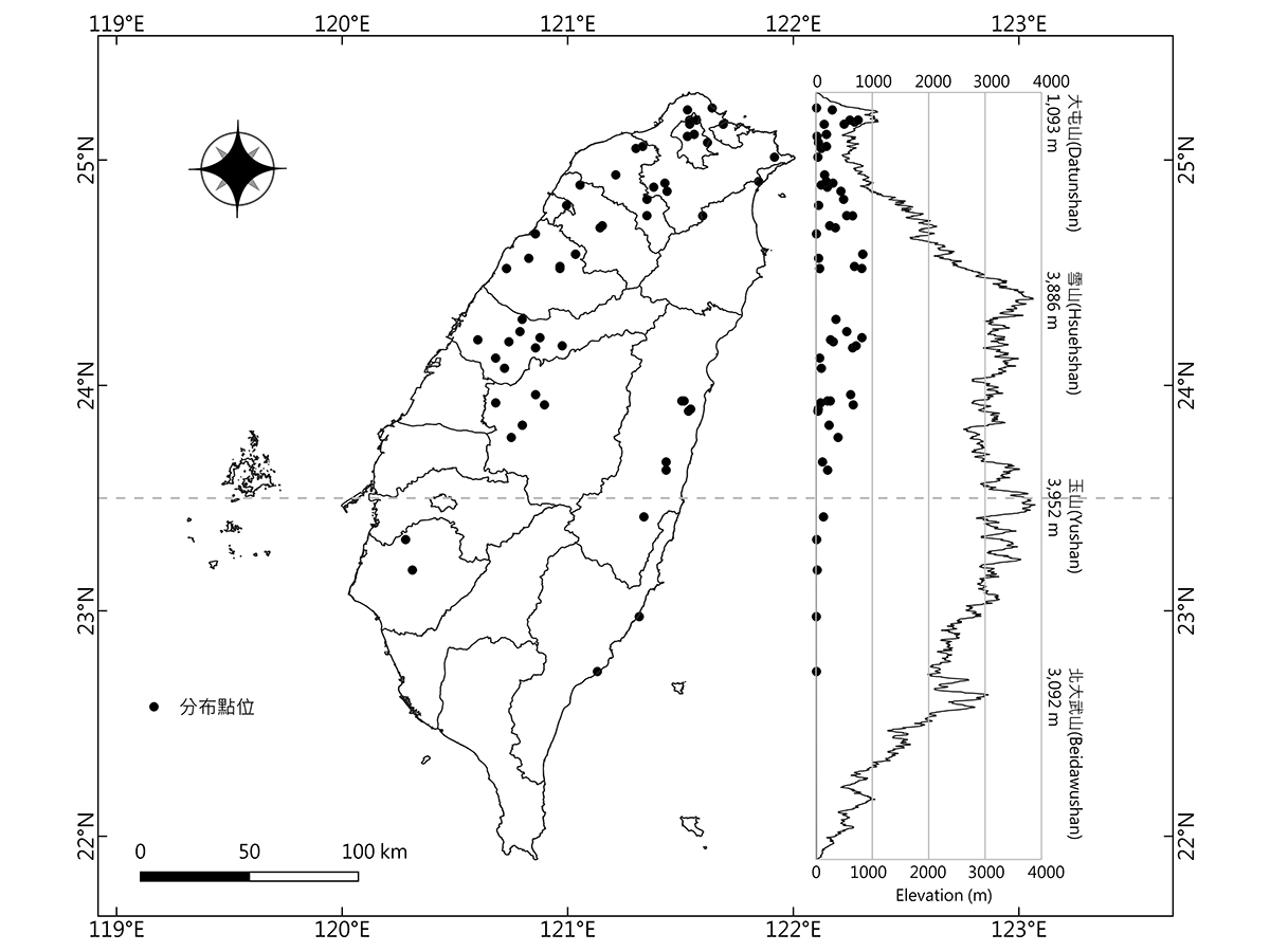 2012-2021年柴棺龜分布紀錄圖