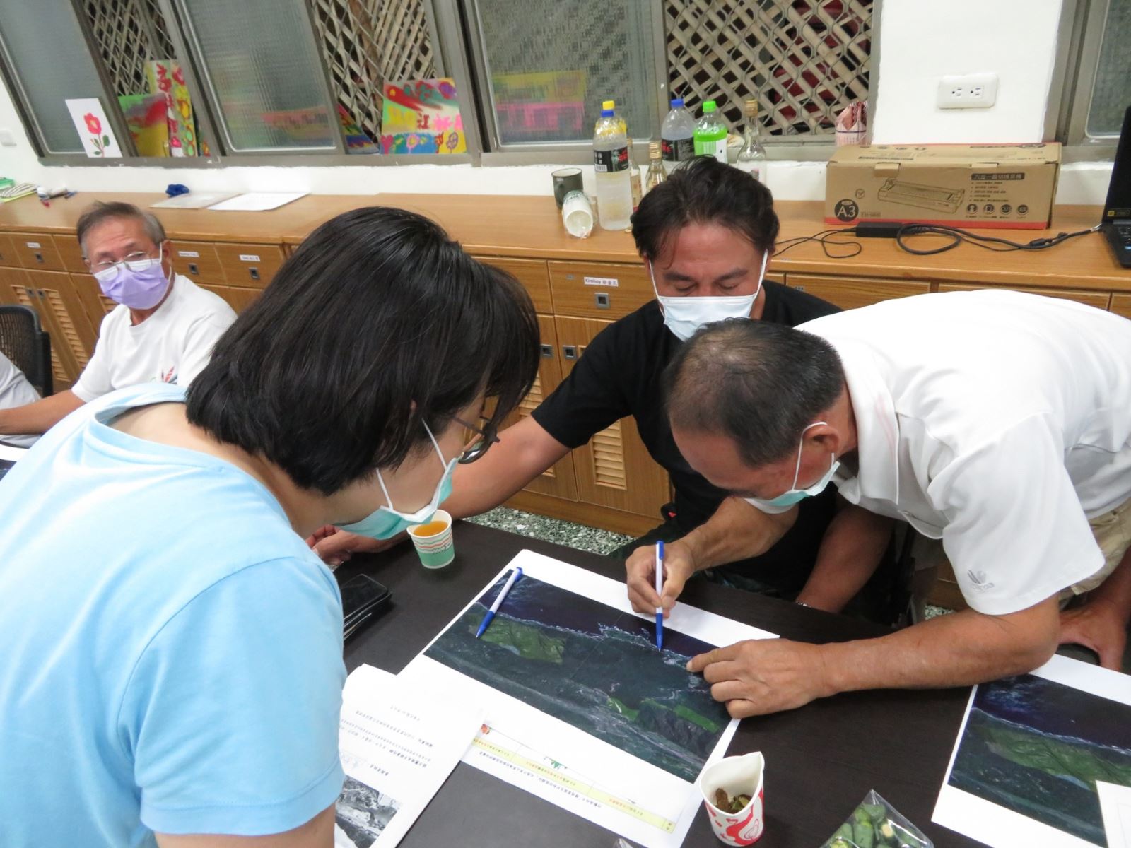 Mapping exercise during 2021 resilience assessment workshops (RAWs) in Gangkou SEPLS, Hualien County