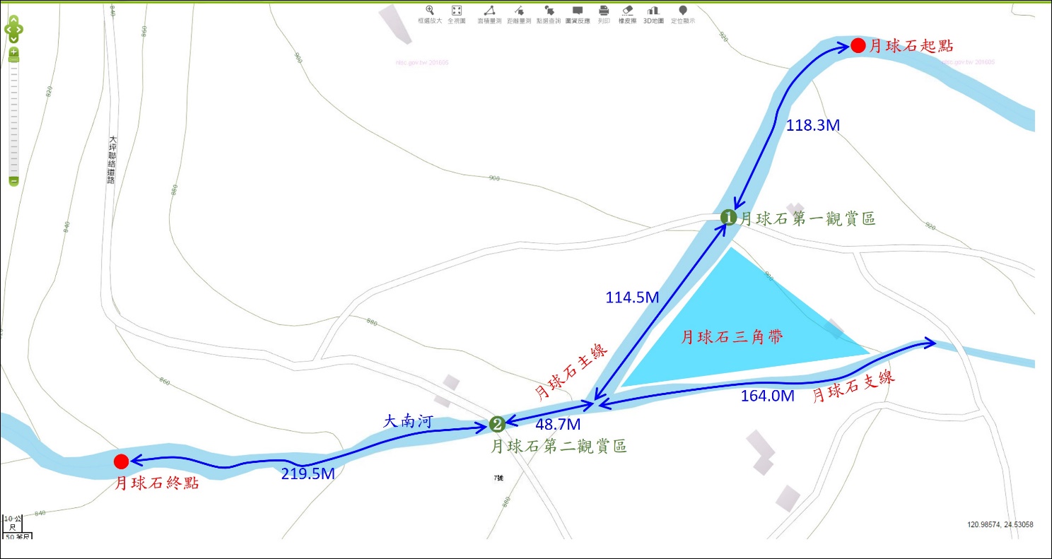 圖1. 月球石之地理位置圖